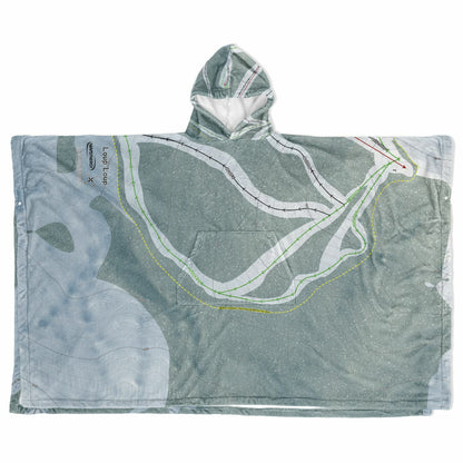 Loup Loup, Washington Ski Resort Map Flannel Blanket Poncho
