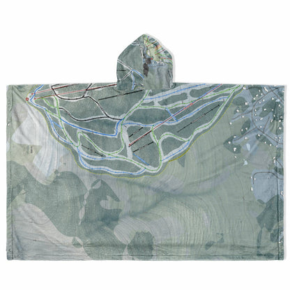 Magic Mountain, Vermont Ski Resort Map Flannel Blanket Poncho