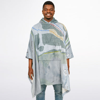 Boyce Park, Pennsylvania Ski Resort Map Flannel Blanket Poncho