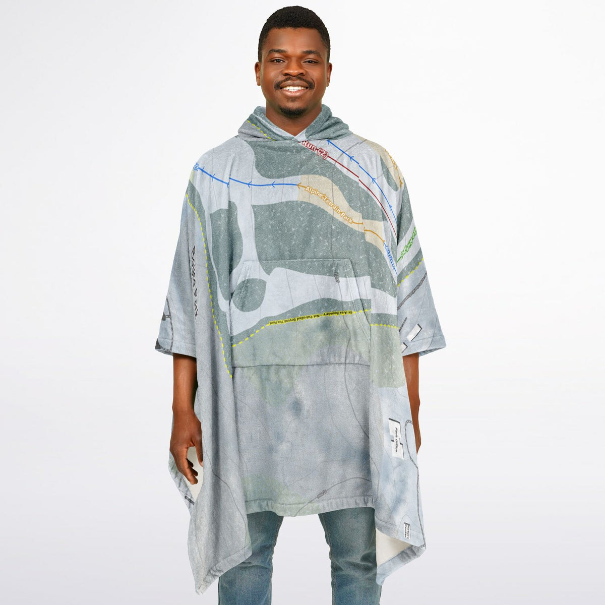 Boyce Park, Pennsylvania Ski Resort Map Flannel Blanket Poncho