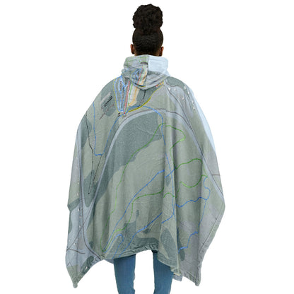 Baiedes Sables, Quebec Ski Resort Map Flannel Blanket Poncho