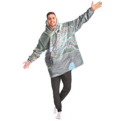 Hunter Mountain, New York Ski Trail Map - Snug Hoodie - Powderaddicts