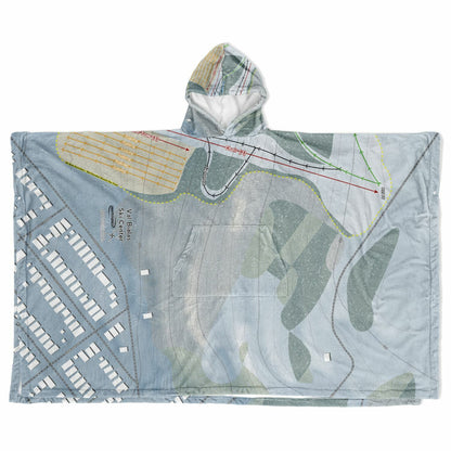 Val Bialas Ski Center, New York Ski Resort Map Flannel Blanket Poncho