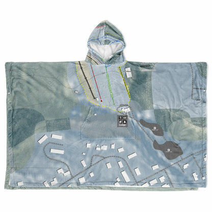 Storrs Hill, New Hampshire Ski Resort Map Flannel Blanket Poncho