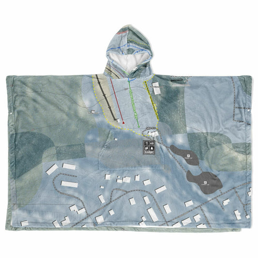 Storrs Hill, New Hampshire Ski Resort Map Flannel Blanket Poncho