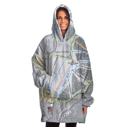 Tahoe Donner, California Ski Trail Map - Snug Hoodie - Powderaddicts