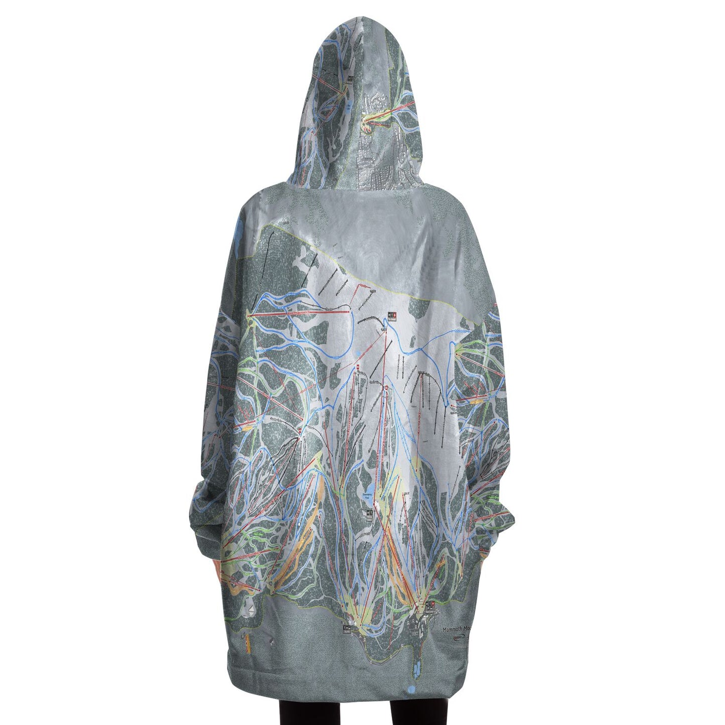 Mammoth Mtn, California Ski Trail Map - Snug Hoodie