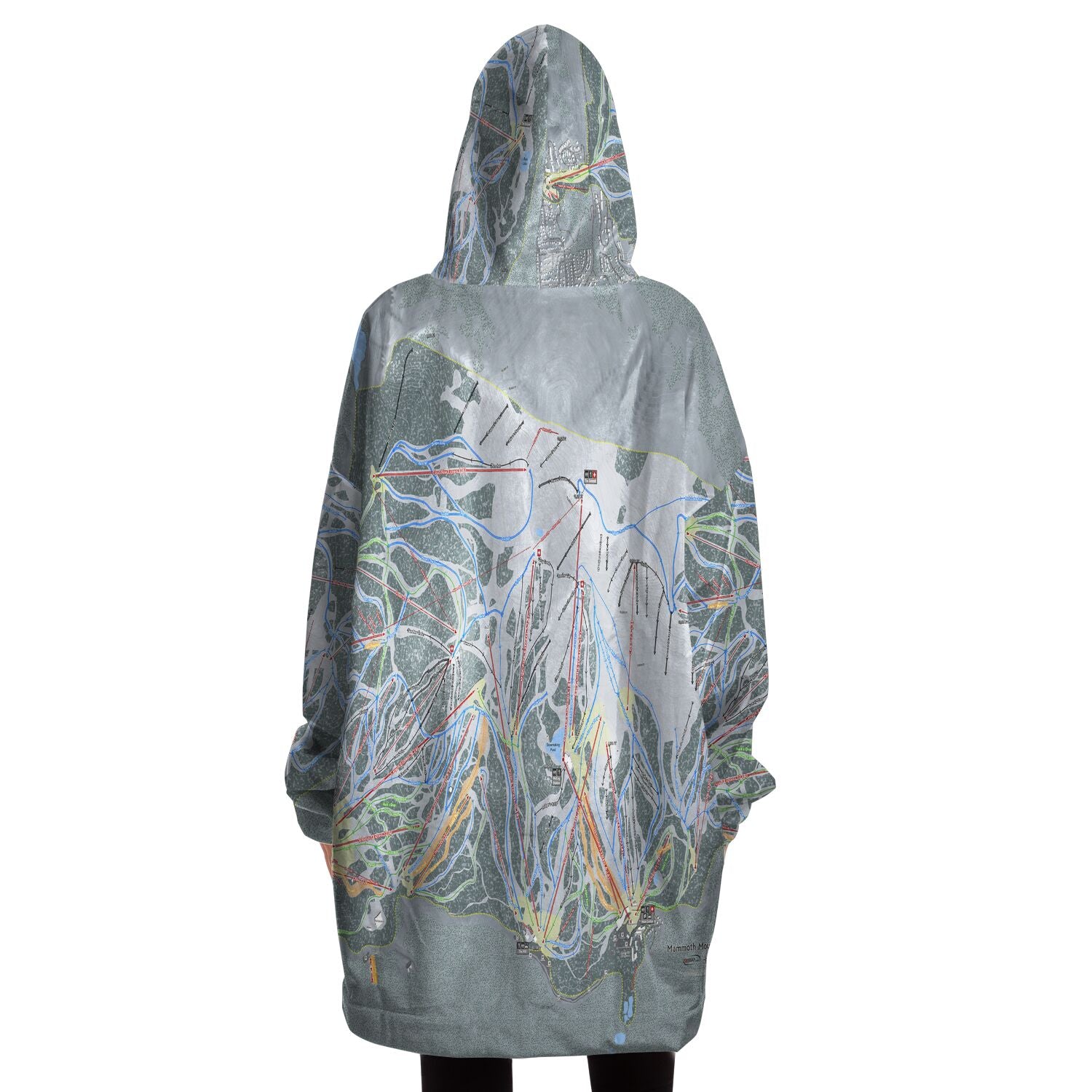 Mammoth Mtn, California Ski Trail Map - Snug Hoodie