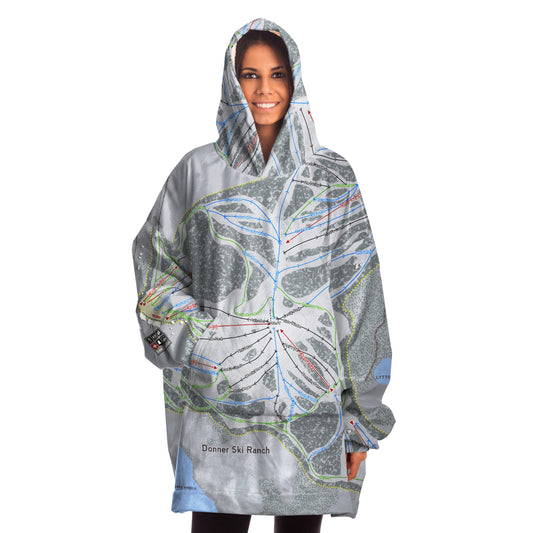 Donner Ski Ranch, California Ski Trail Map - Snug Hoodie - Powderaddicts