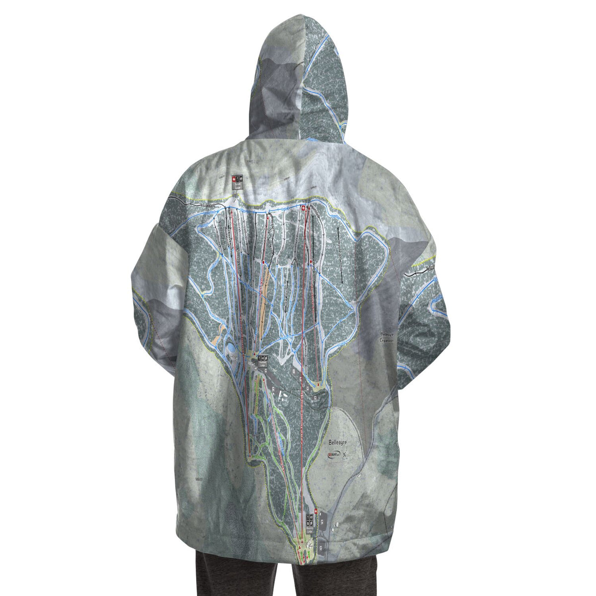 Belleayre Resort, New York Ski Trail Map Snug Hoodie