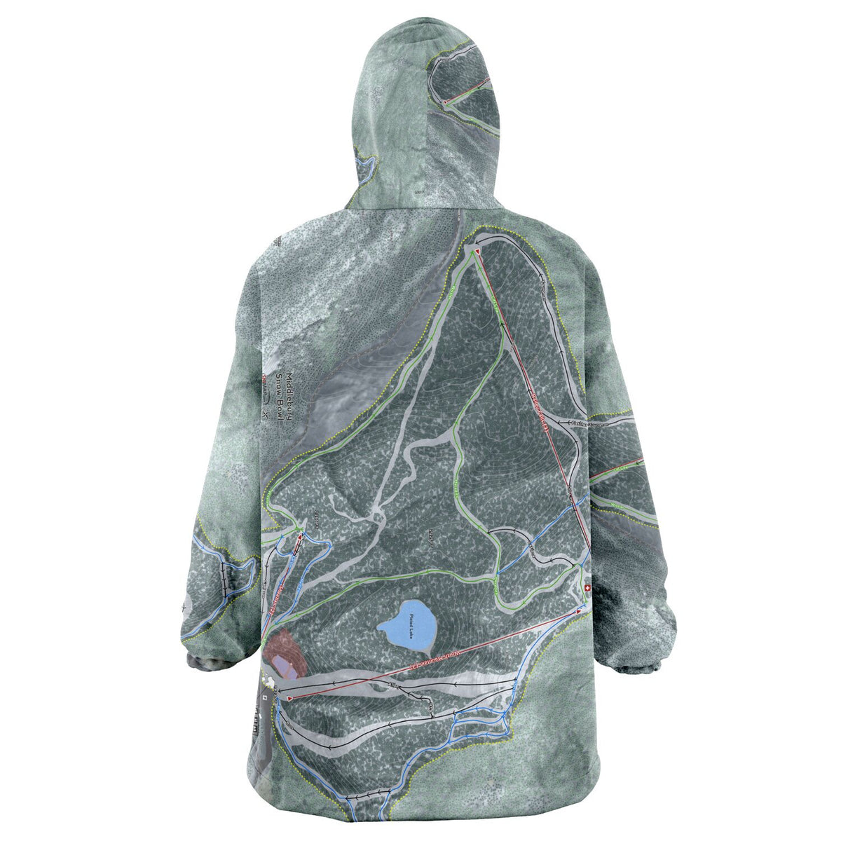 Middlebury Snow Bowl, Vermont Ski Trail Map - Snug Hoodie