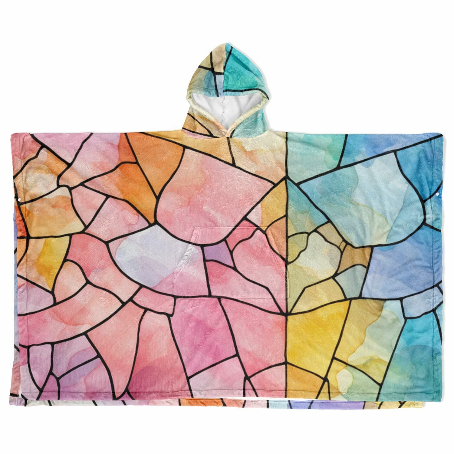 Stained Glass,  Flannel Blanket Poncho