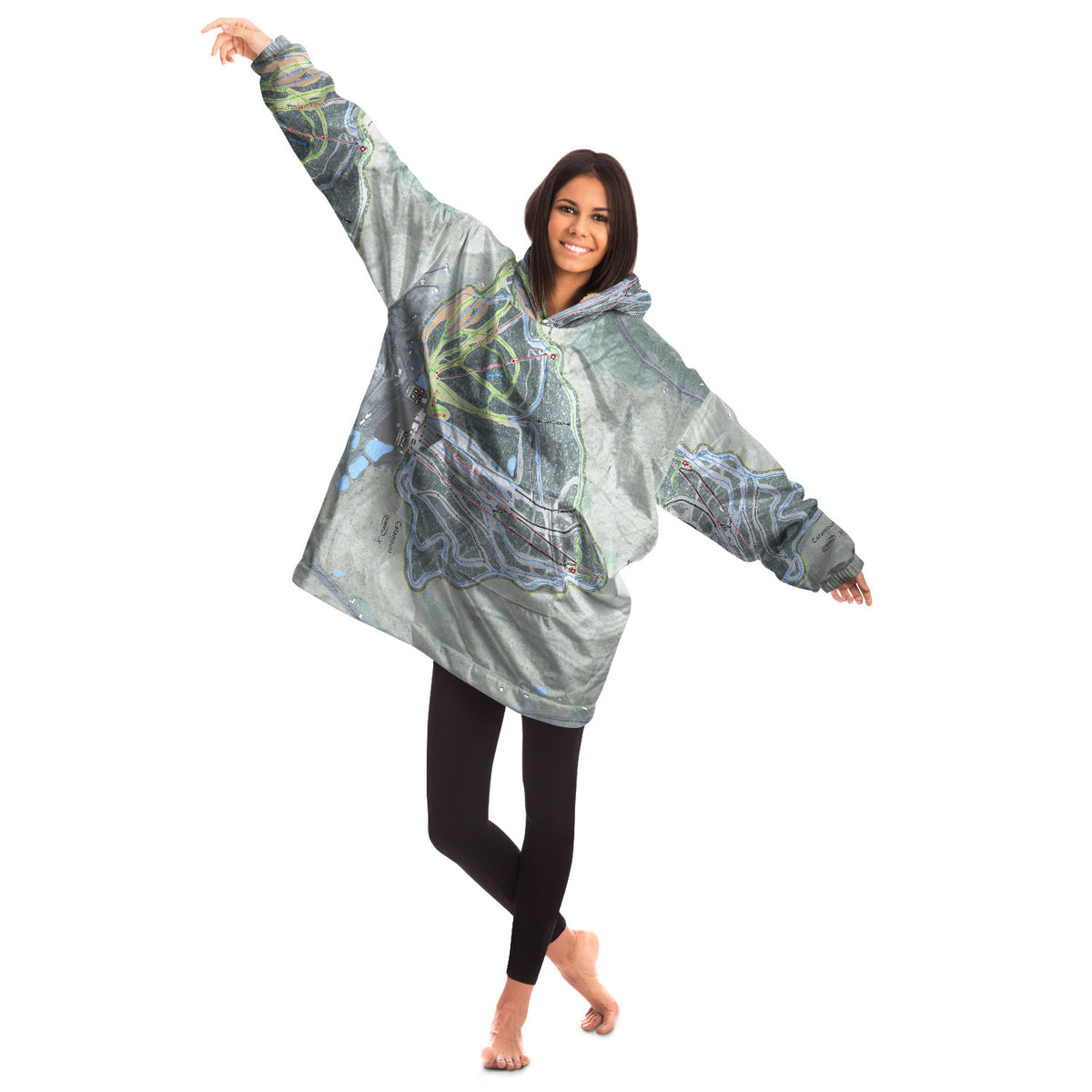 Catamount, New York Ski Trail Map - Snug Hoodie