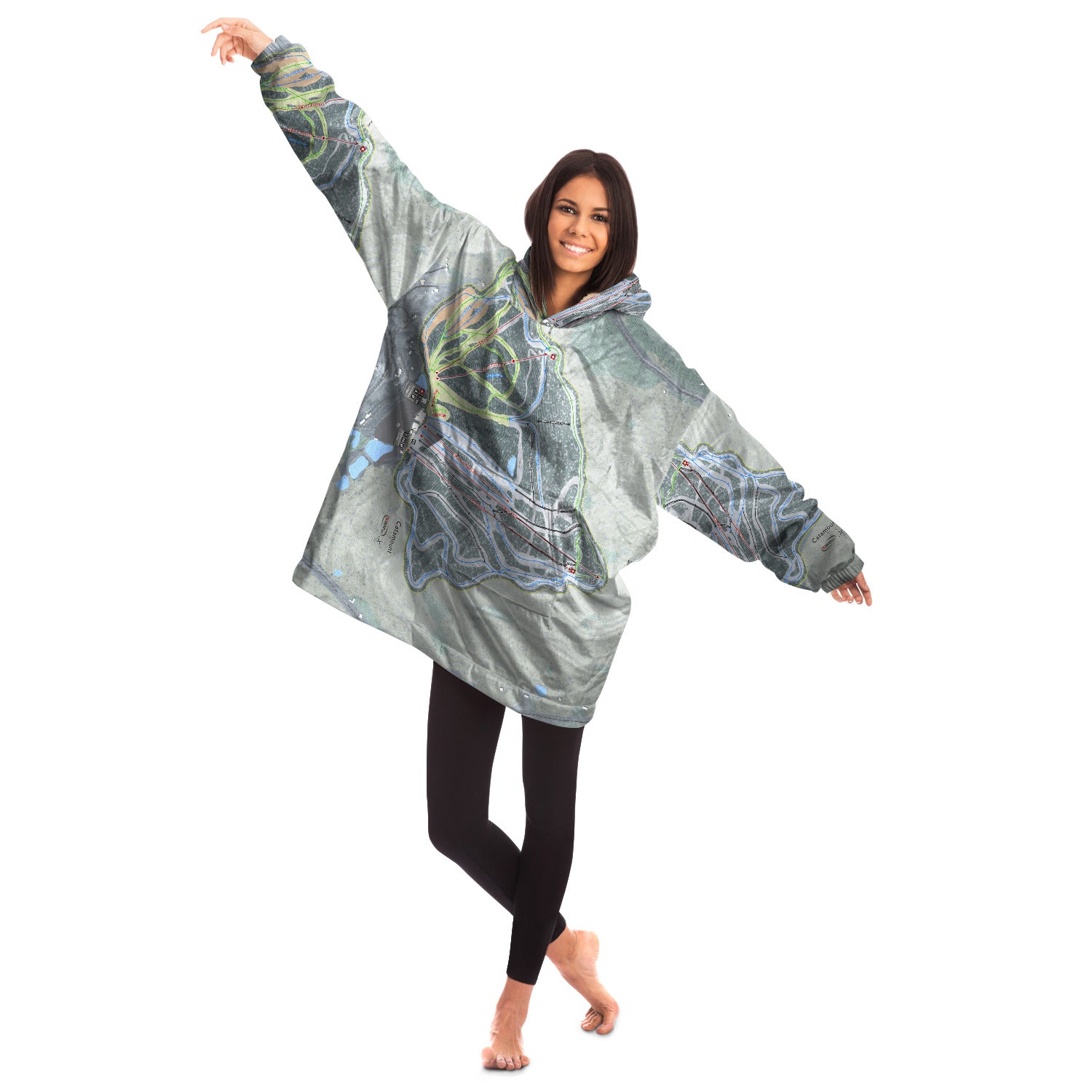 Catamount, New York Ski Trail Map - Snug Hoodie