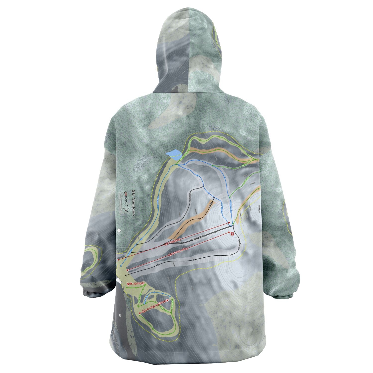 Ski Sundown, Connecticut Ski Trail Map - Snug Hoodie