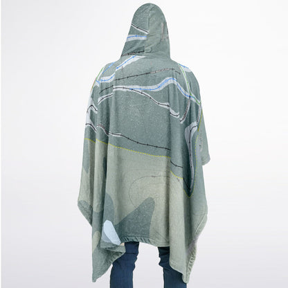 Ski La Tuque, Quebec Ski Resort Map Flannel Blanket Poncho