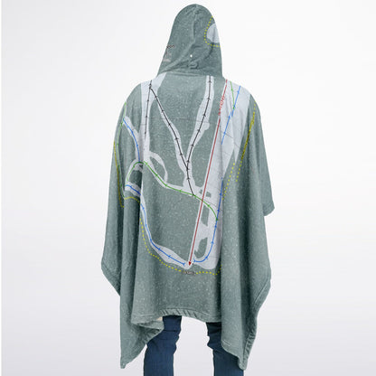 Bear Canyon, Montana Ski Resort Map Flannel Blanket Poncho