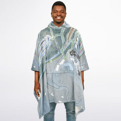 Shanty Creek Schuss Mountain, Michigan Ski Resort Map Flannel Blanket Poncho