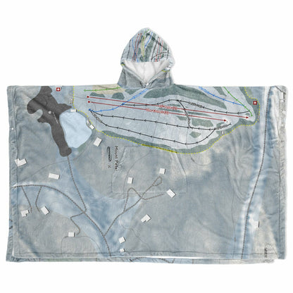 Mount Peter, New York Ski Resort Map Flannel Blanket Poncho