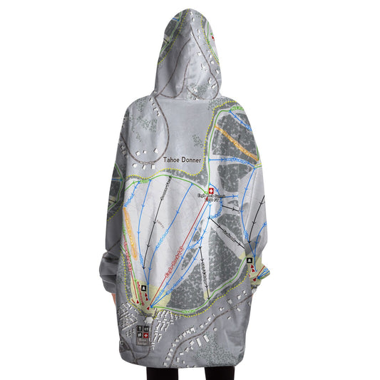 Tahoe Donner, California Ski Trail Map - Snug Hoodie - Powderaddicts