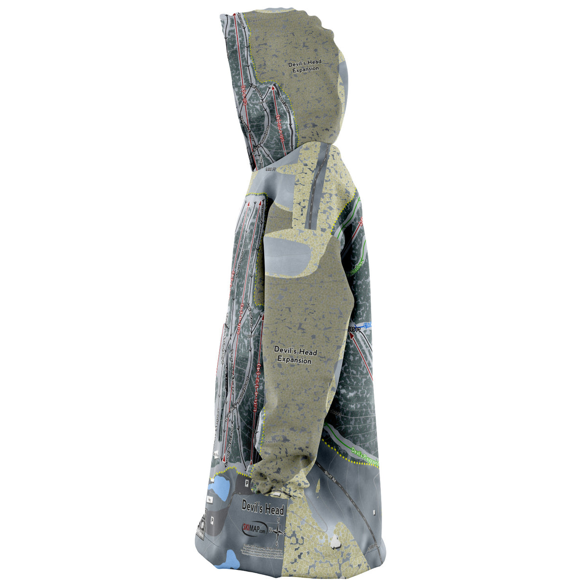 Devil's Head, Wisconsin Ski Trail Map - Snug Hoodie