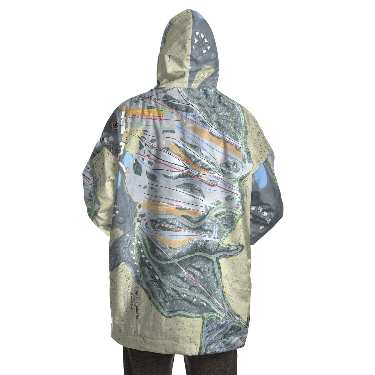 Boyne Highlands, Michigan Ski Trail Map Snug Hoodie
