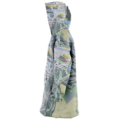 Big Snow Indianhead, Michigan Ski Trail Map Snug Hoodie