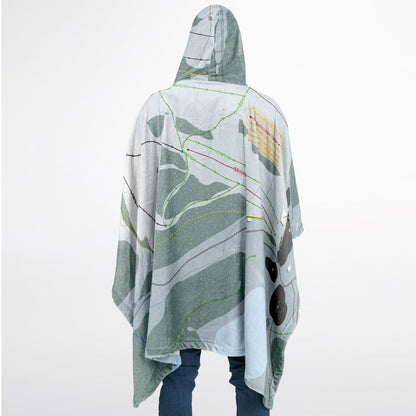 Soda Springs, California Ski Resort Map Flannel Blanket Poncho