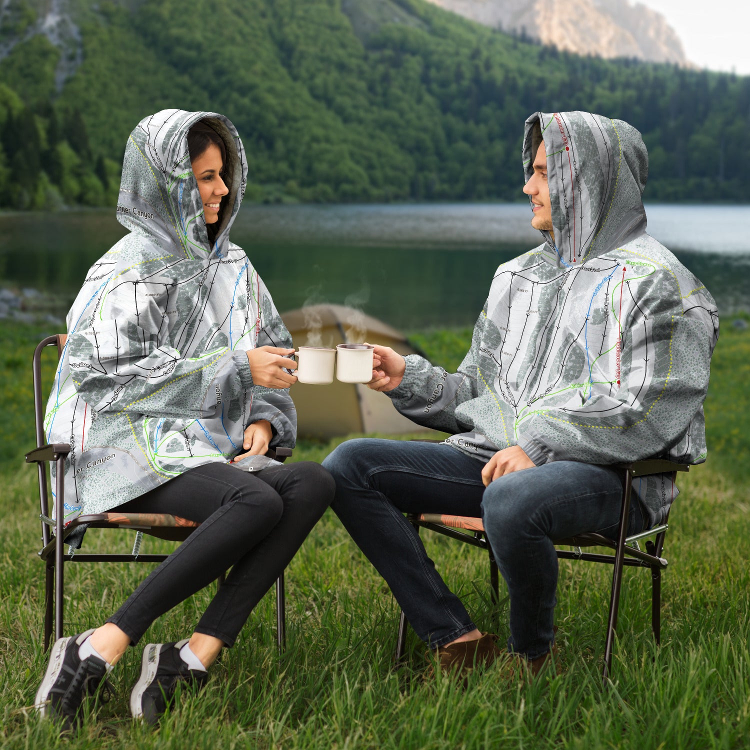 Warner Canyon, Oregon Ski Trail Map Snug Hoodie