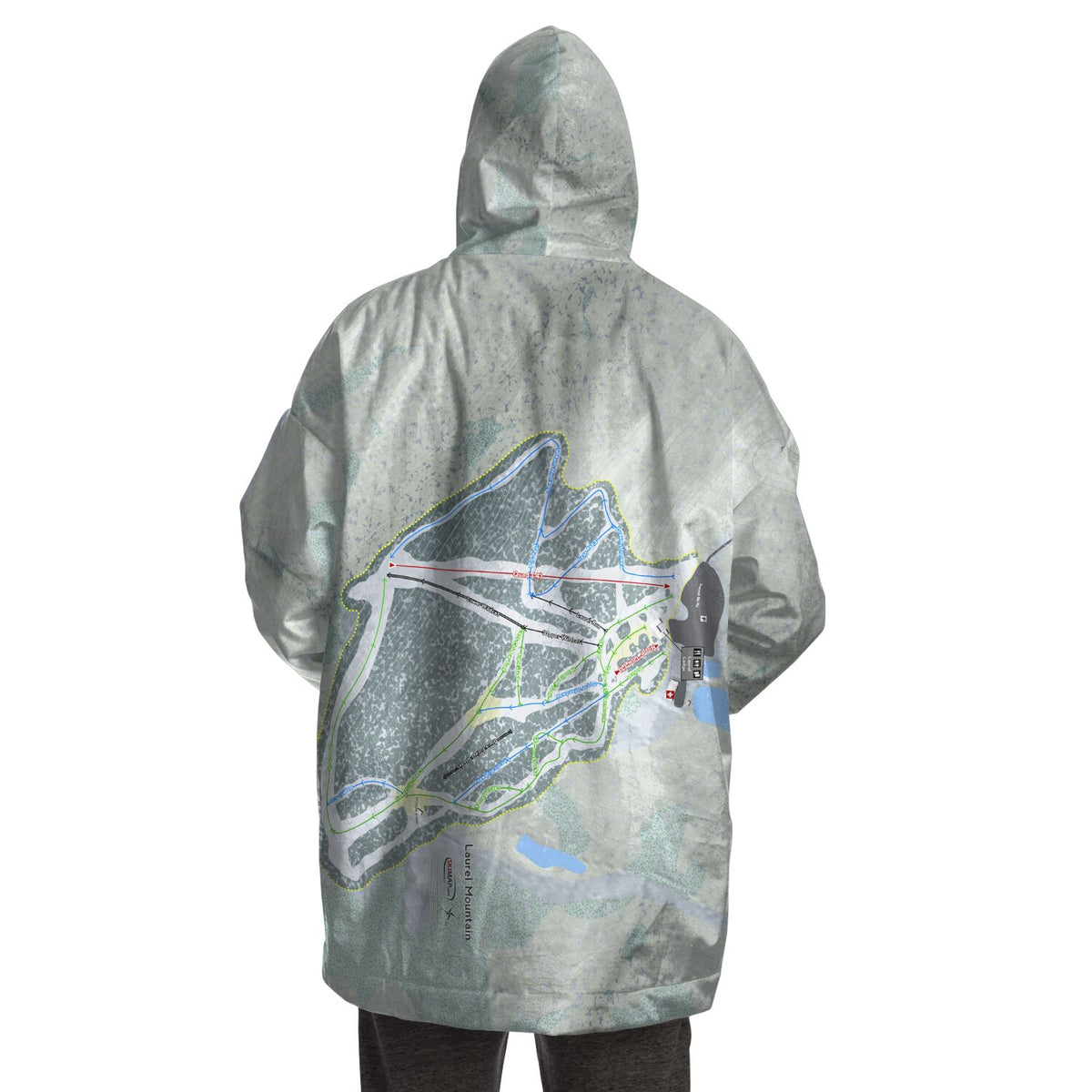 Laurel Mountain, Pennsylvania Ski Trail Map Snug Hoodie