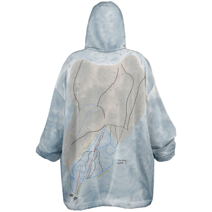 Fox Peak, New Zealand Ski Trail Map - Snug Hoodie - Powderaddicts