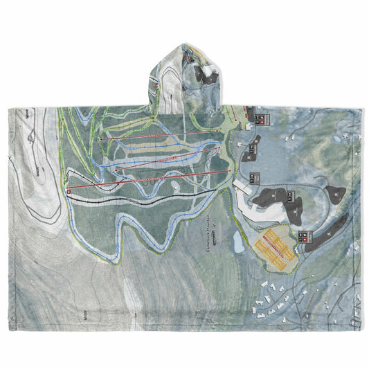 Camelback Mountain, Pennsylvania Ski Resort Map Flannel Blanket Poncho