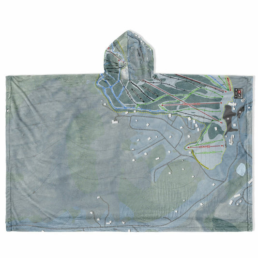 Black Mountain, New Hampshire Ski Resort Map Flannel Blanket Poncho