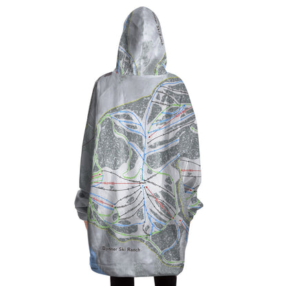 Donner Ski Ranch, California Ski Trail Map - Snug Hoodie - Powderaddicts