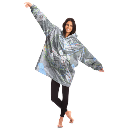 Donner Ski Ranch, California Ski Trail Map - Snug Hoodie - Powderaddicts