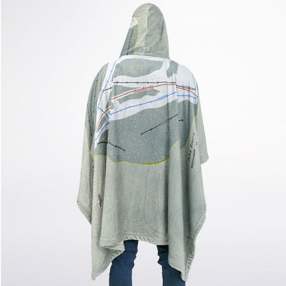Alta Sierra, California Ski Resort Map Flannel Blanket Poncho