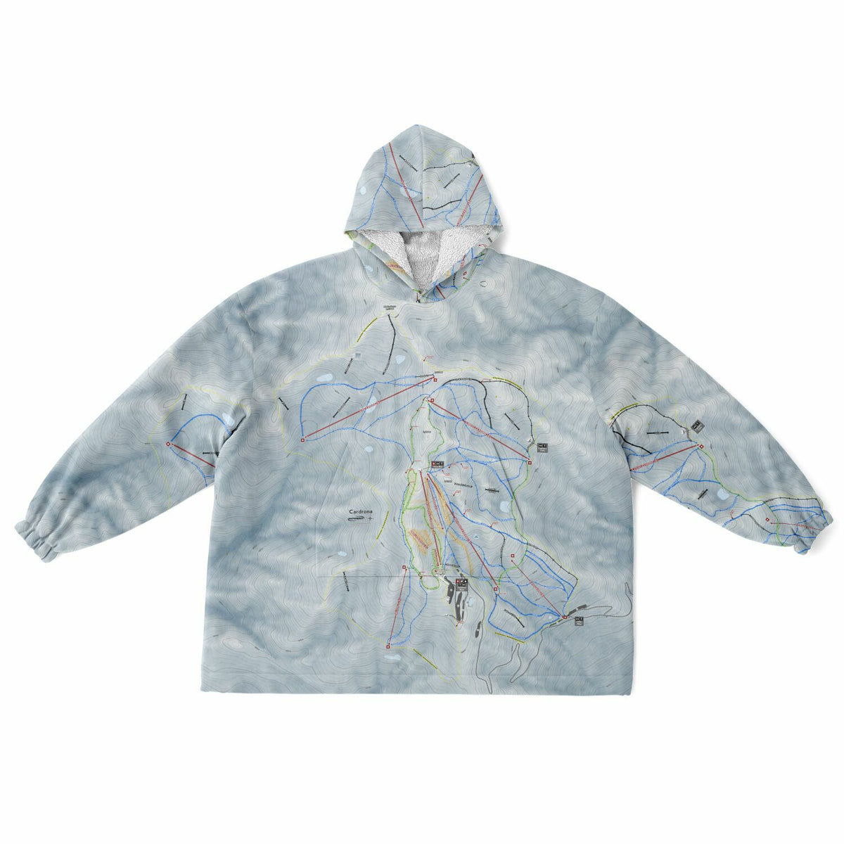 Cardrona, New Zealand Ski Trail Map - Snug Hoodie