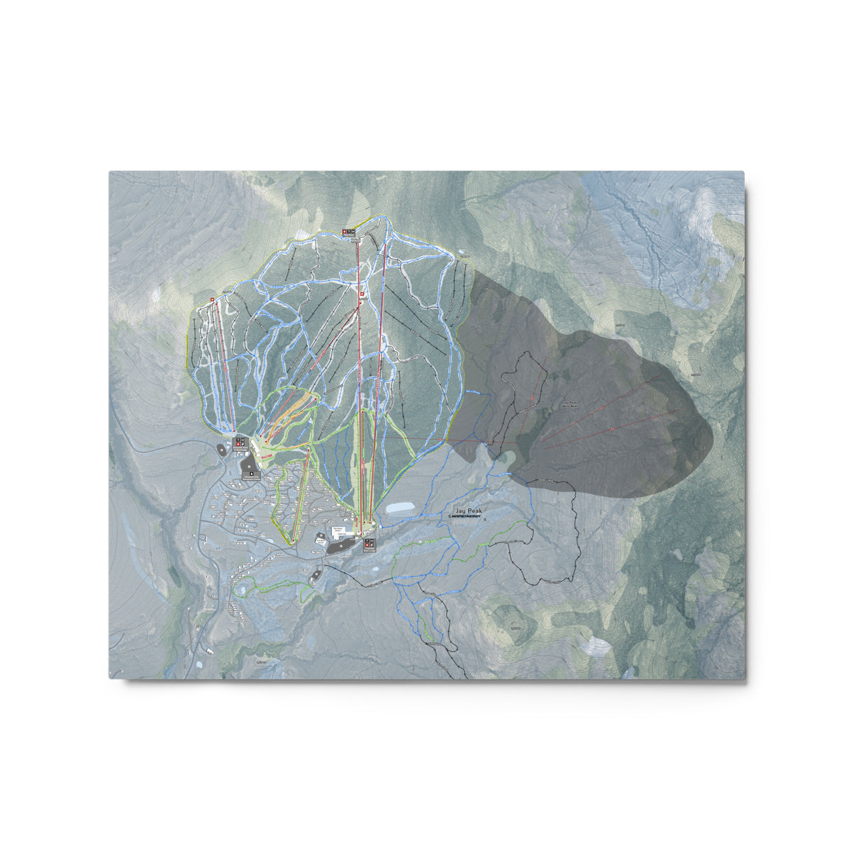 Jay Peak, Vermont Ski Resort Map Metal Wall Art
