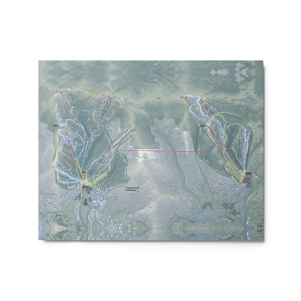 Sugarbush, Vermont Ski Resort Map Metal Wall Art