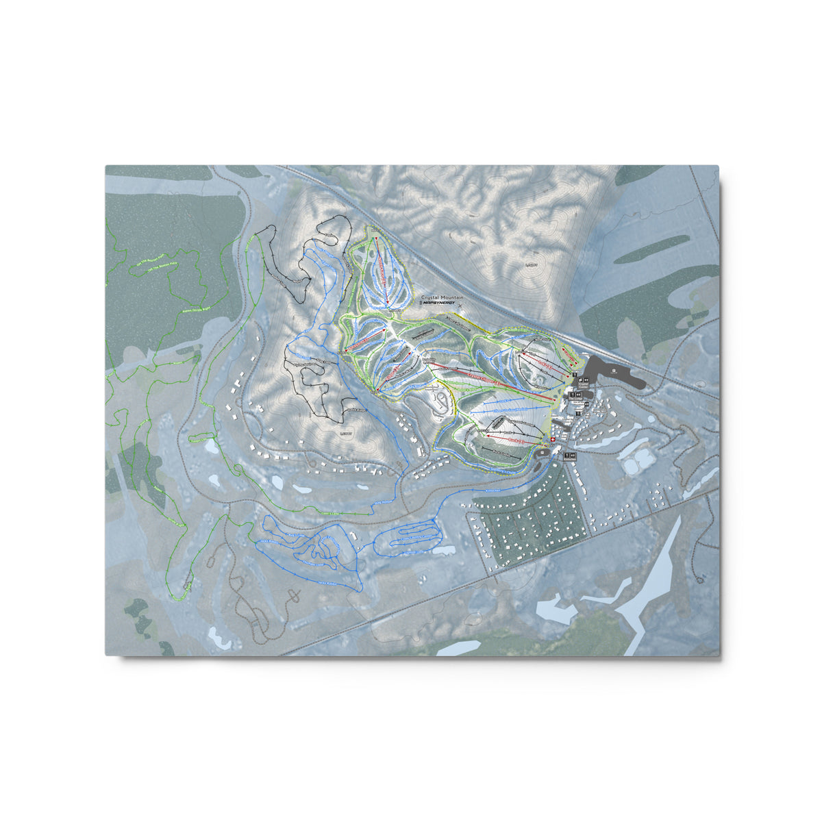 Crystal Mountain, Michigan Ski Resort Map Metal Wall Art