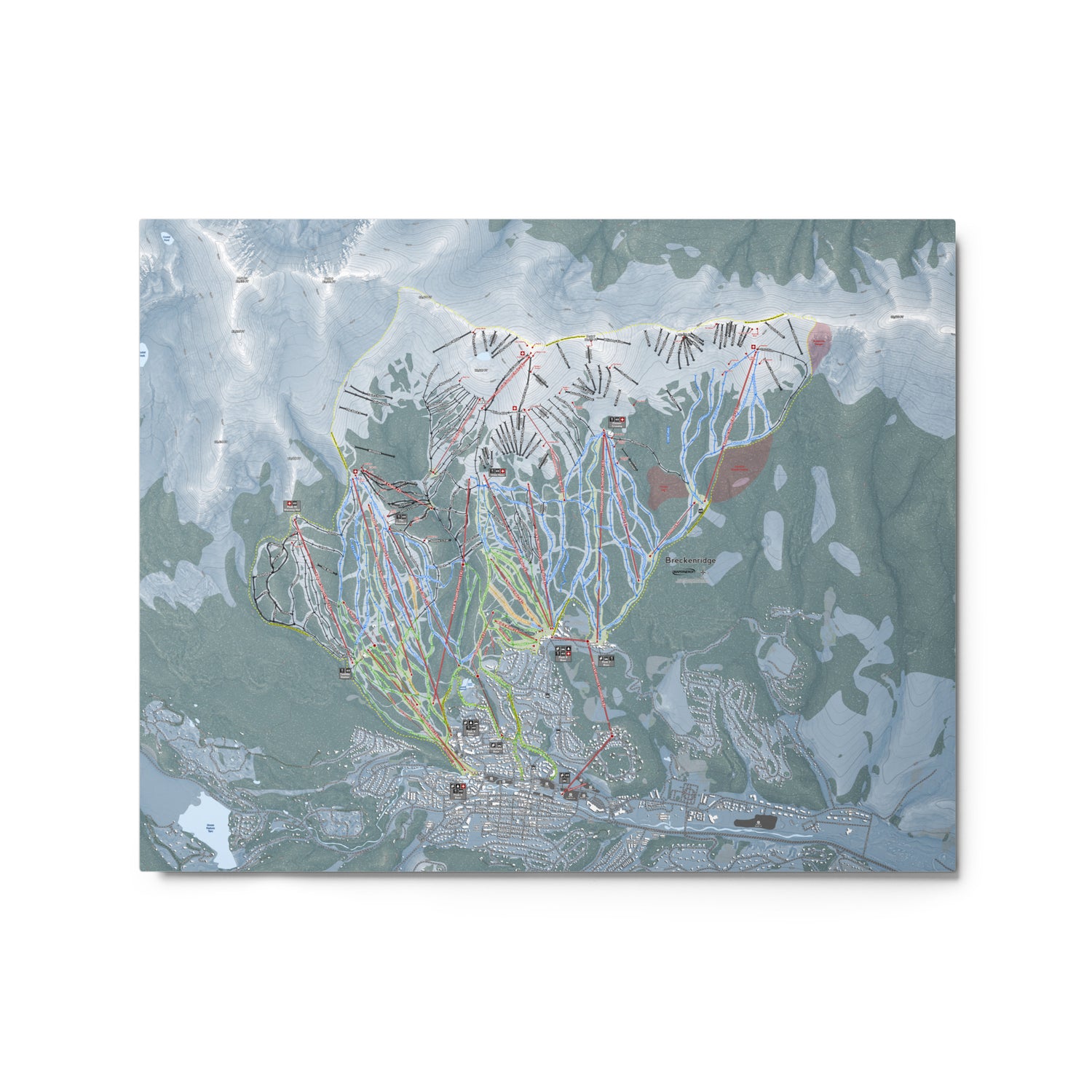 Breckenridge, Colorado Ski Resort Map Metal Wall Art