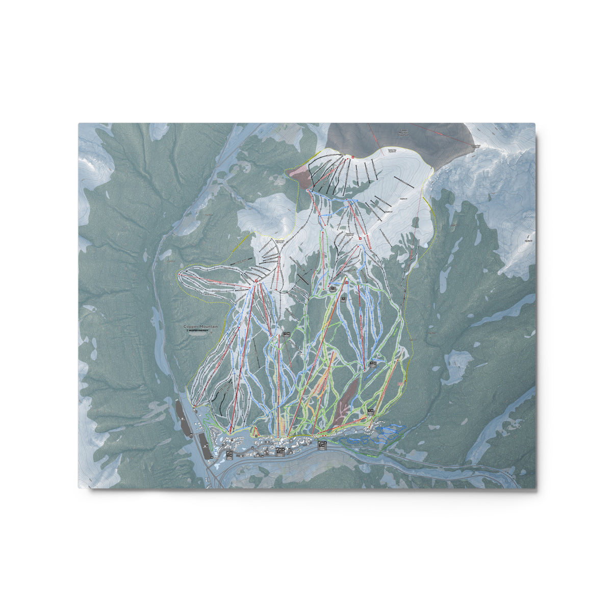 Copper Mountain, Colorado Ski Resort Map Metal Wall Art