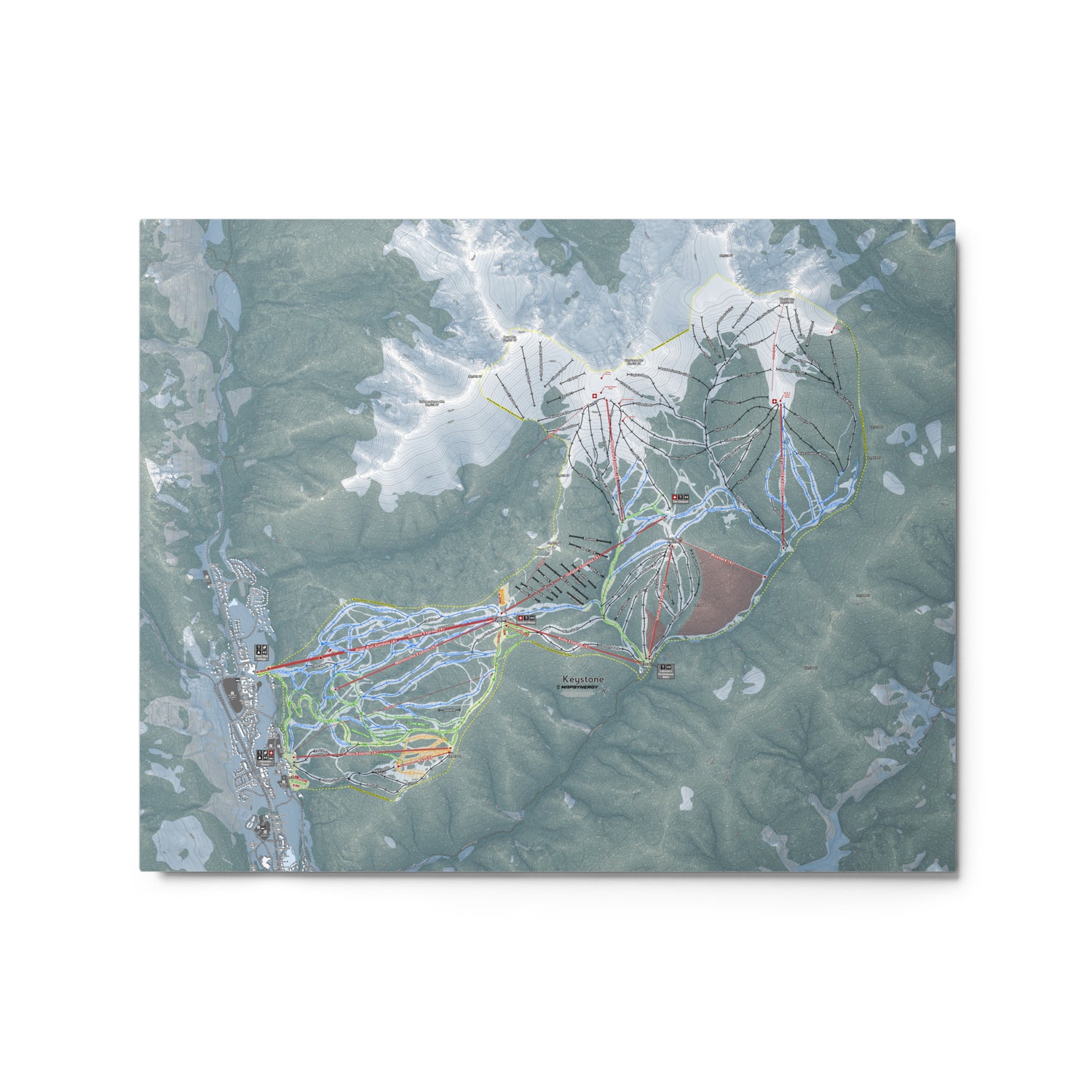 Keystone, Colorado Ski Resort Map Metal Wall Art