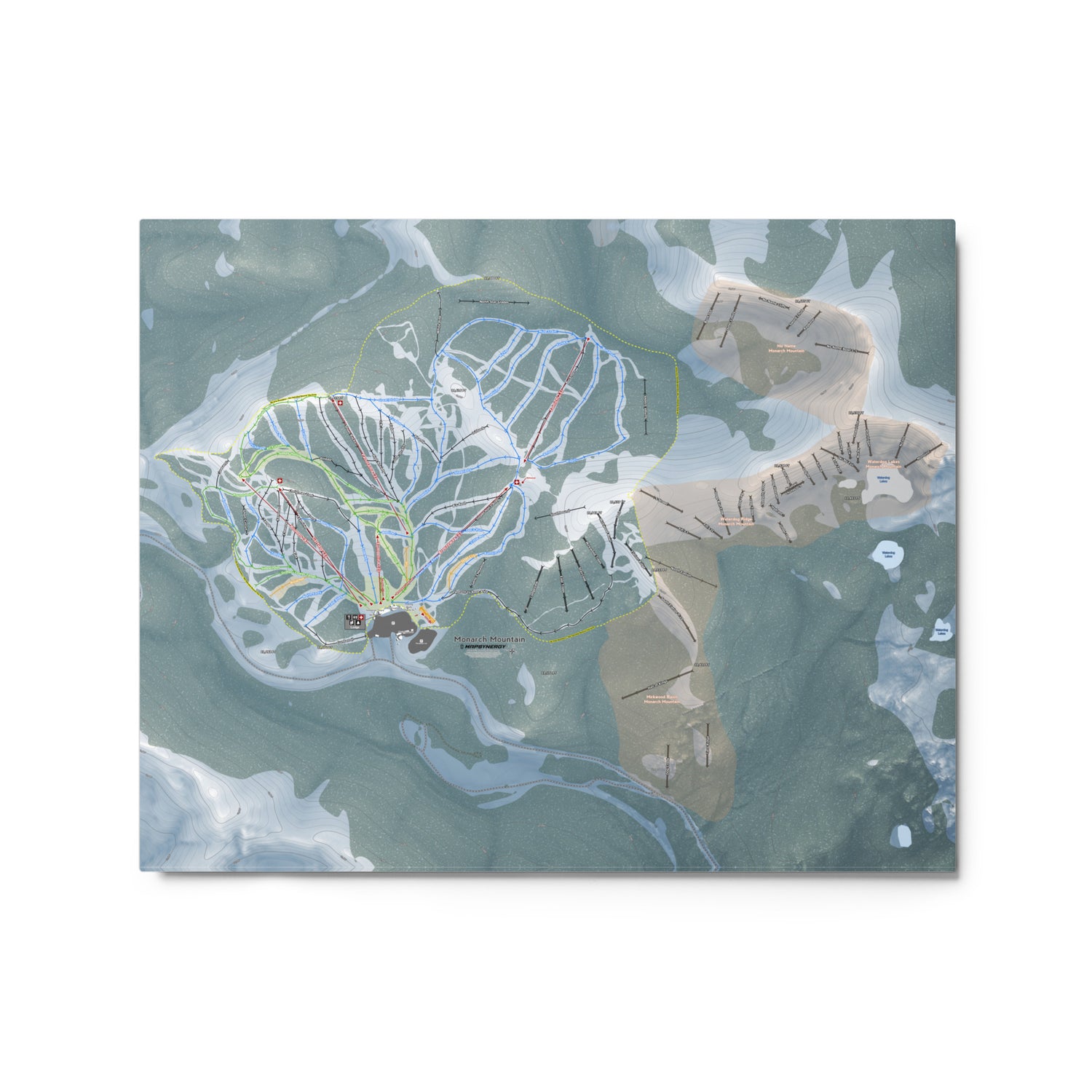 Monarch Mountain, Colorado Ski Resort Map Metal Wall Art