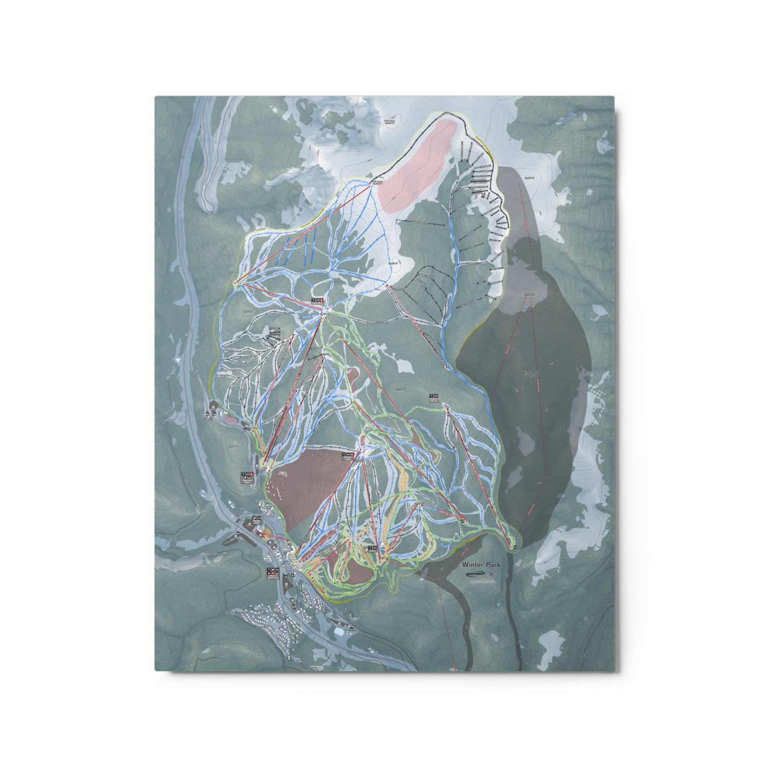 Winter Park, Colorado Ski Resort Map Metal Wall Art