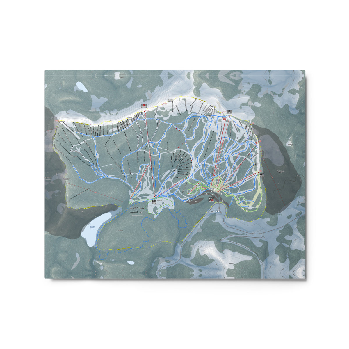 Wolf Creek, Colorado Ski Resort Map Metal Wall Art