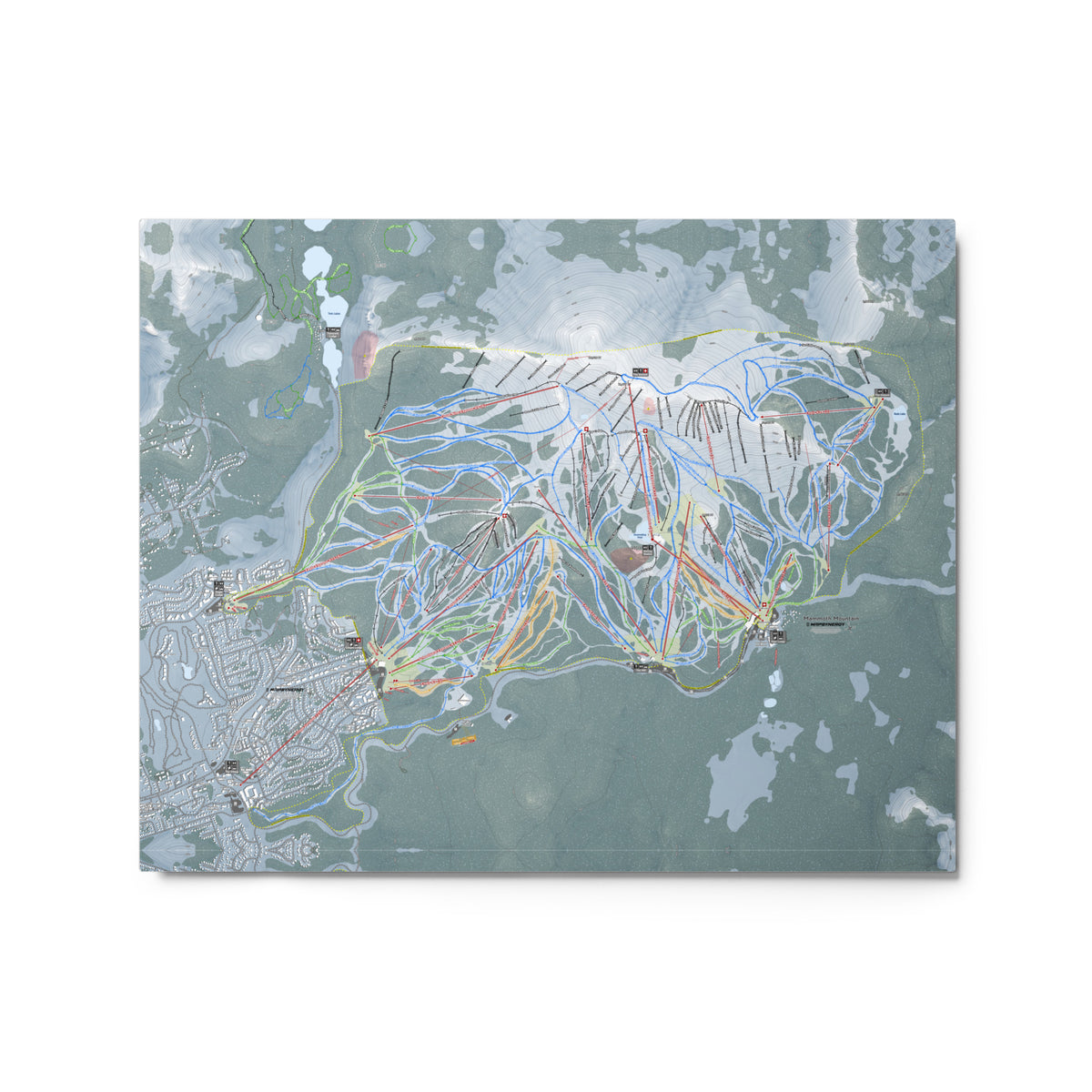 Mammoth Mountain, California Ski Resort Map Metal Wall Art