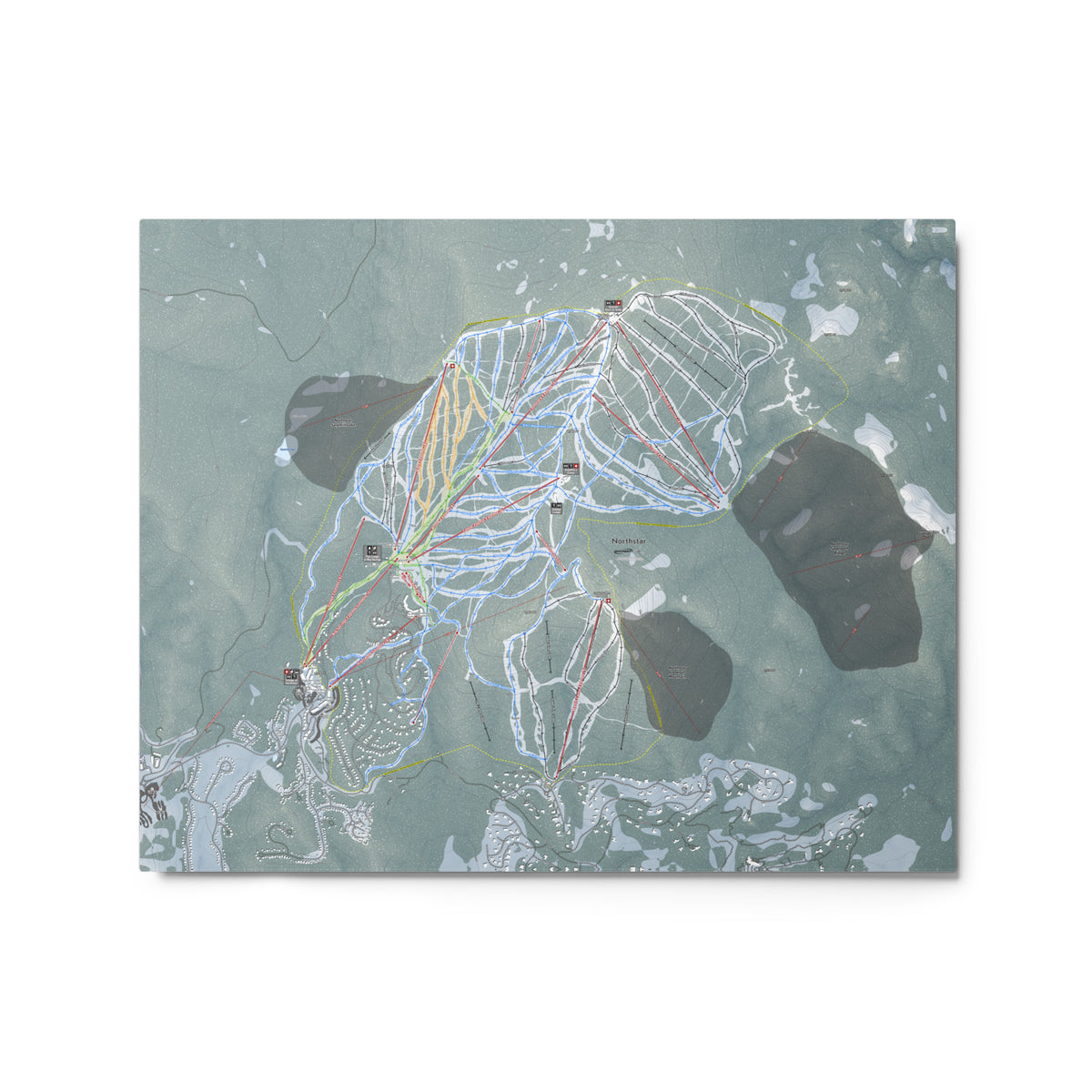Northstar, California Ski Resort Map Metal Wall Art