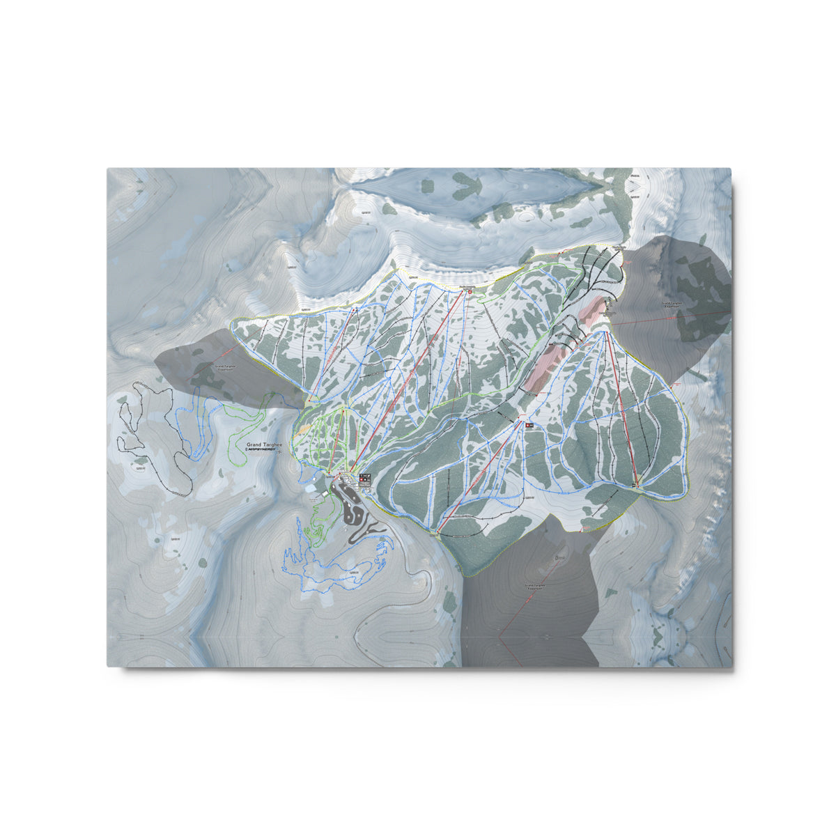 Grand Targhee, Wyoming Ski Resort Map Metal Wall Art