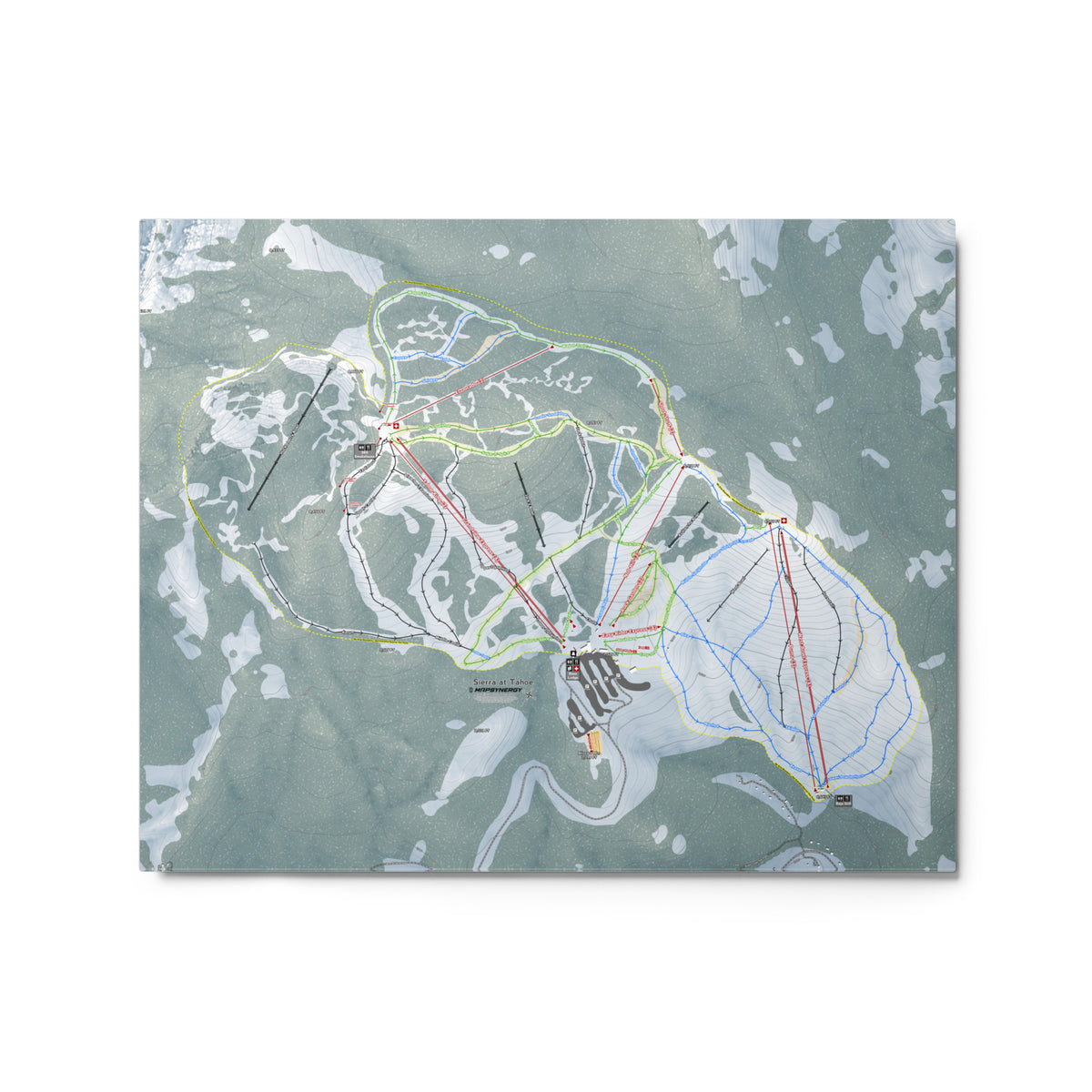 Sierra At Tahoe, California Ski Resort Map Metal Wall Art